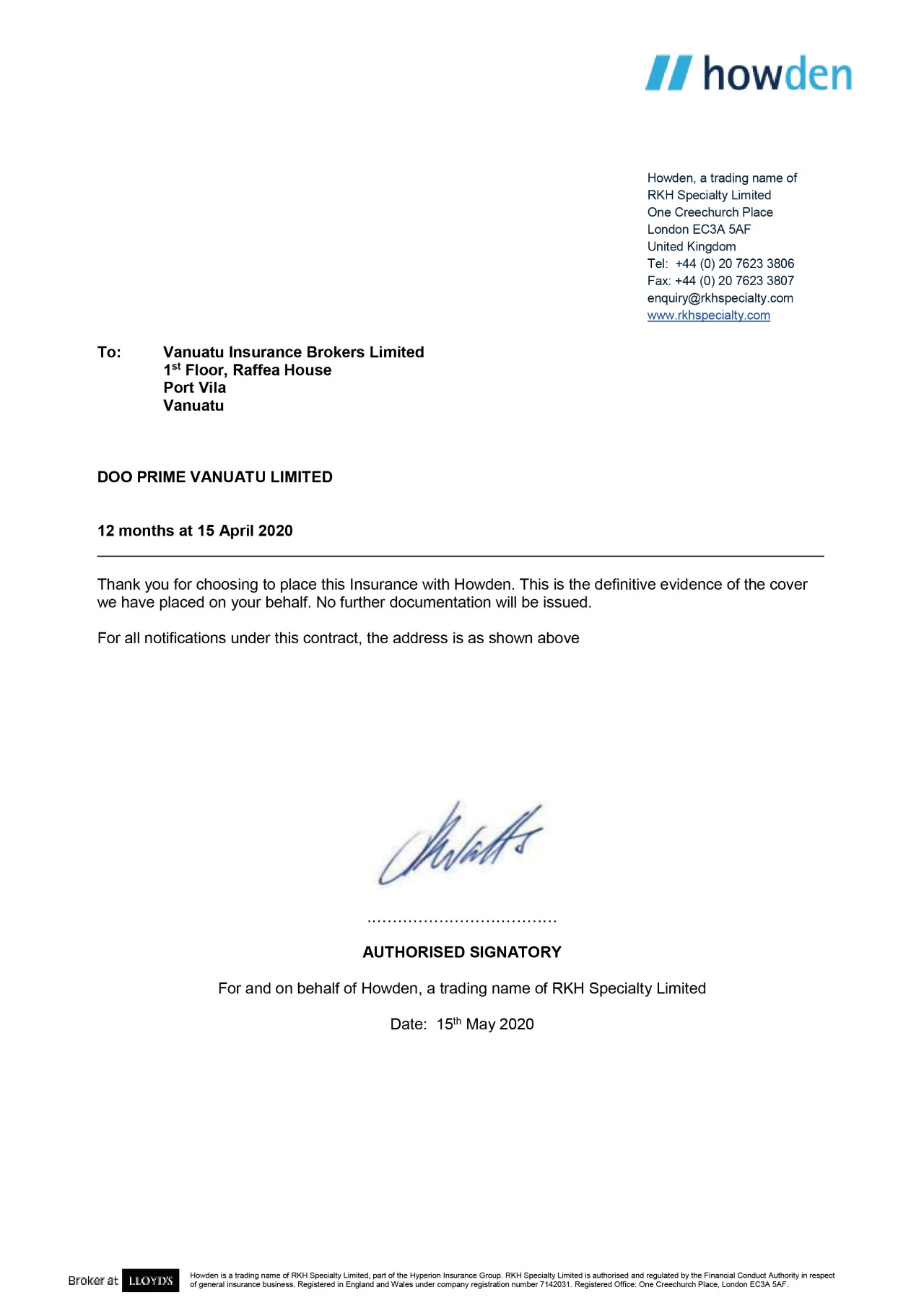 DooPrime德璞资本：50万美元专业责任赔偿保险1